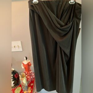 Draped Zara Charcoal Black Women's Skirt Size L